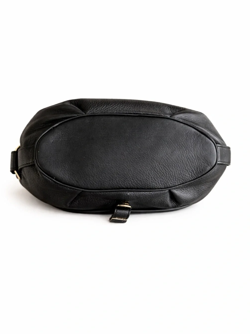 Michael Kors Fulton Hobo Bag Black Leather Gold Logo Shoulder Bag Large - Picture 6 of 7